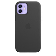 Чехол Leather Case with MagSafe на Iphone 12 mini Black